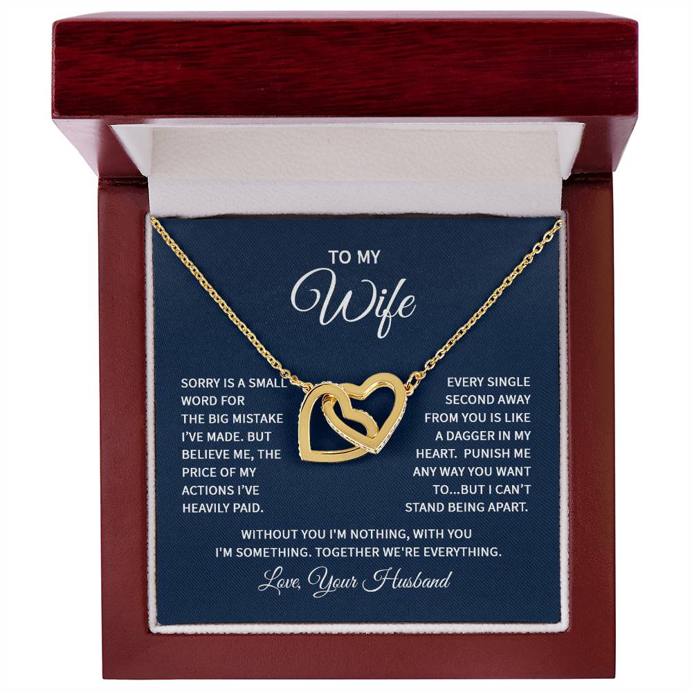 Interlocking Hearts Necklace - For Wife From Husband