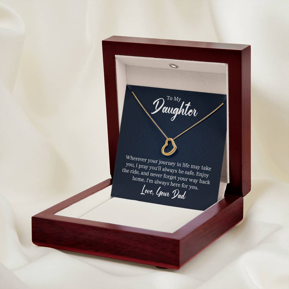 Delicate Heart Necklace - For Daughter From Dad