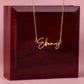 Signature Name Necklace w/ Message Card - For Mom From Son