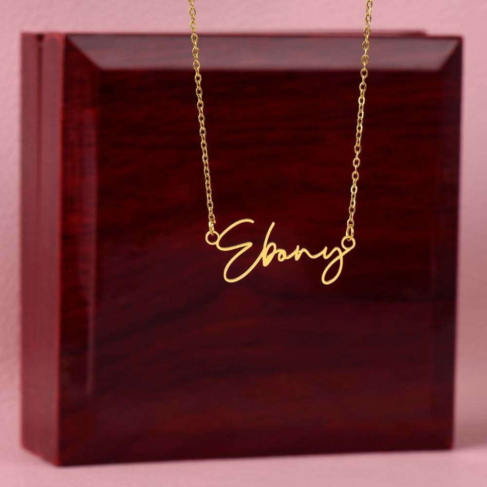 Signature Name Necklace w/ Message Card - For Mom From Son